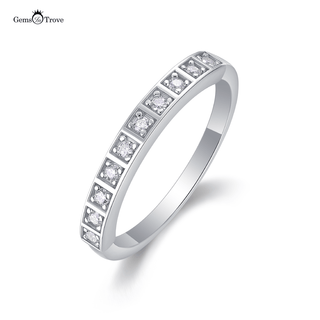 Block Half Eternity Moissanite Ring