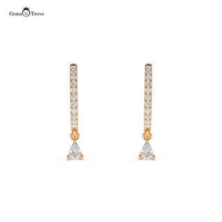 18k gold teardrop diamond earrings #color_rose_gold