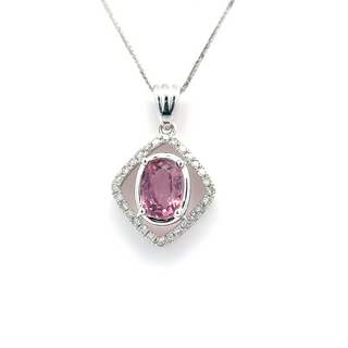 Pink Spinel Brilliant Oval Pendant