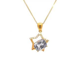 Starlit Grey Spinel Diamond Pendant