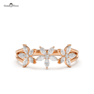 Floral Diamond Gold Ring