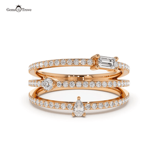 Elegant Triple Row Diamond Ring