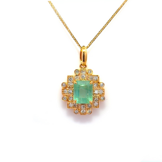 Emerald Aurora Crown Pendant