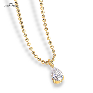Vintage Teardrop Moissanite Necklace
