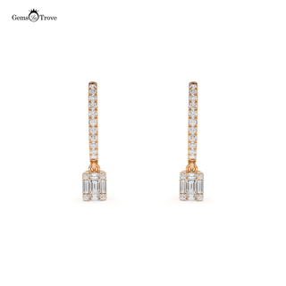 Baguette Diamond Illusion Earrings