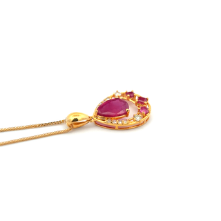 Pear Ruby Teardrop Pendant