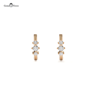 Elegant Diamond Vertical Hoop Earrings