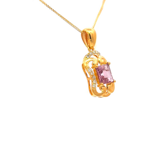 Regal Spinel Diamond Frame Pendant