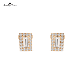 Framed Baguette Diamond Studs