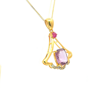 Royal Cushion Spinel Ruby Pendant