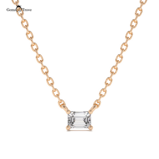 Emerald Cut Diamond Gold Pendant