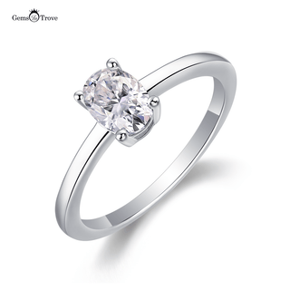 Radiant Oval Moissanite Solitaire Ring