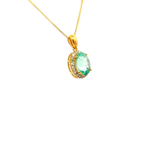 Emerald Petite Oval Pendant