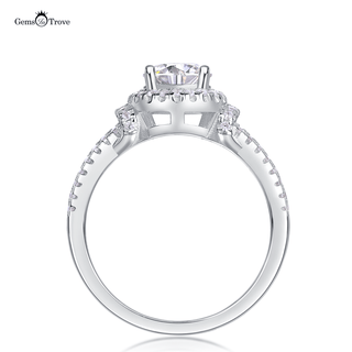 Pave Halo Round Moissanite