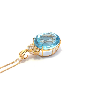 Grand Blue Topaz Oval Pendant