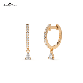 18k gold teardrop diamond earrings #color_rose_gold