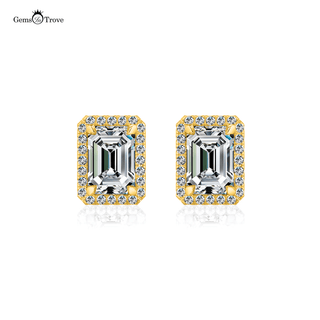 Lover’s Radiance Emerald halo Stud