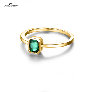 Bezel Emerald Cut Engagement Ring