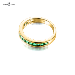 Emerald Half Eternity Band 18k-Gold