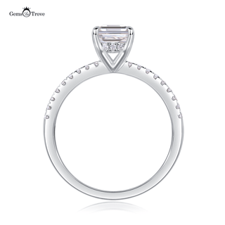 Emerald Moissanite Pave Ring