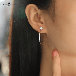 Radiant Moissanite Hoop Earrings