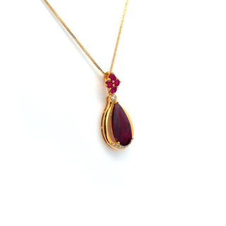 Pear Ruby Drop Pendant