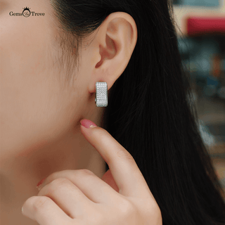 Glistening Moissanite Huggie Earrings