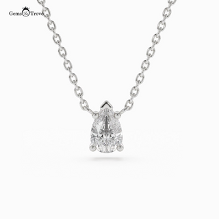 Sparkling Pear Diamond Gold Necklace