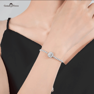 Elegant Moissanite Studded Tennis Bracelet