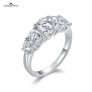 Six Stone Radiant Moissanite Ring