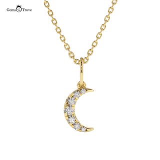 Sparkling Diamond Crescent Pendant