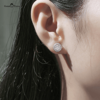 Moissanite Halo Earrings