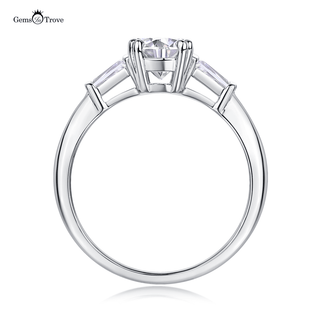 Trapezoid Moissanite Solitaire Ring