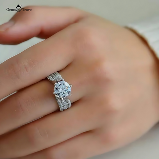 Rising Sun moissanite ring