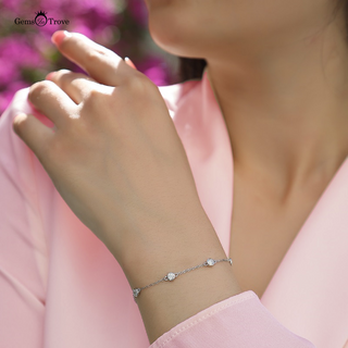 Seven Stone Moissanite Charm Bracelet