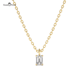 Rectangular Diamond Gold Pendant