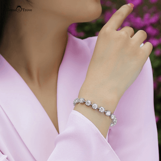 Elegant Moissanite Link Bracelet