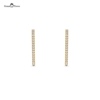 Glamorous Diamond Rectangle Hoops