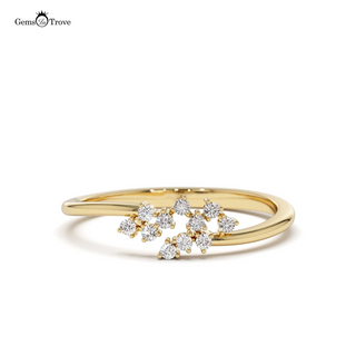 Diamond Cluster Gold Band Ring