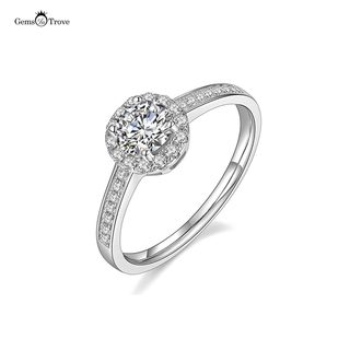 Classic Halo Moissanite Diamond Ring