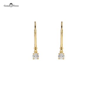 Sparkling Diamond Leverback Earrings