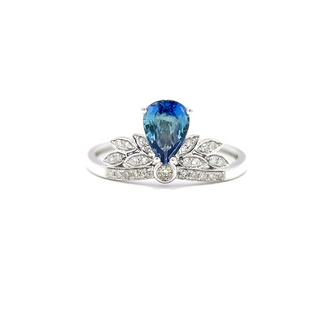 Pear Sapphire Diamond Ring