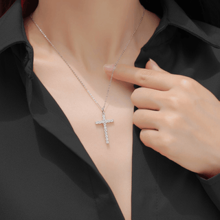 Dainty & Elegant Moissanite Cross Necklace