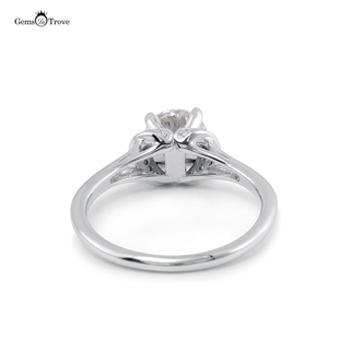 Round halo moissanite diamond ring