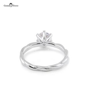 Twisted Edge round Moissanite ring