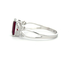 Emerald-Cut Ruby Diamond Ring