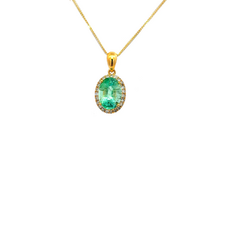 Emerald Petite Oval Pendant