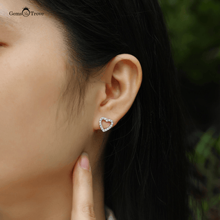 Radiant Moissanite Heart Earrings