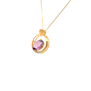 Royal Purple Spinel Oval Pendant