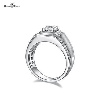 Curved shank moissanite diamond ring